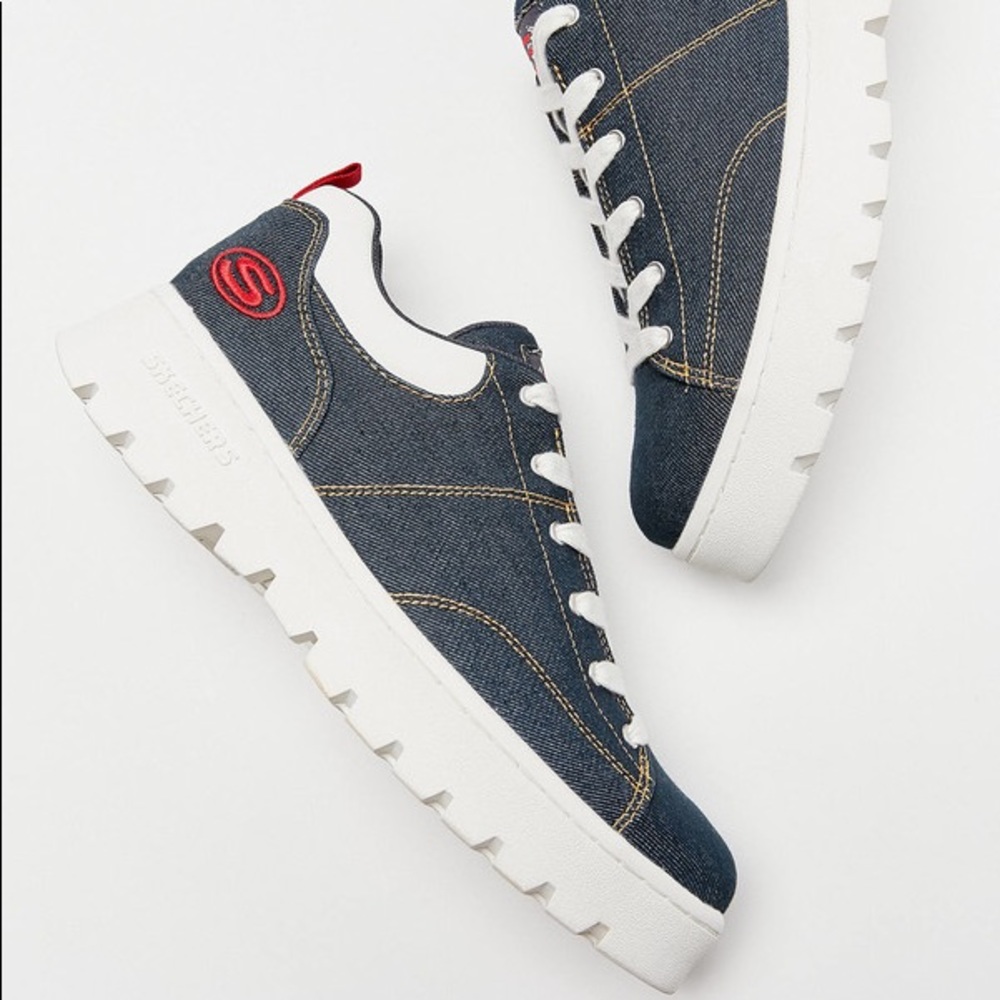 NEW Skechers Street Cleats Denim Sneaker NEW